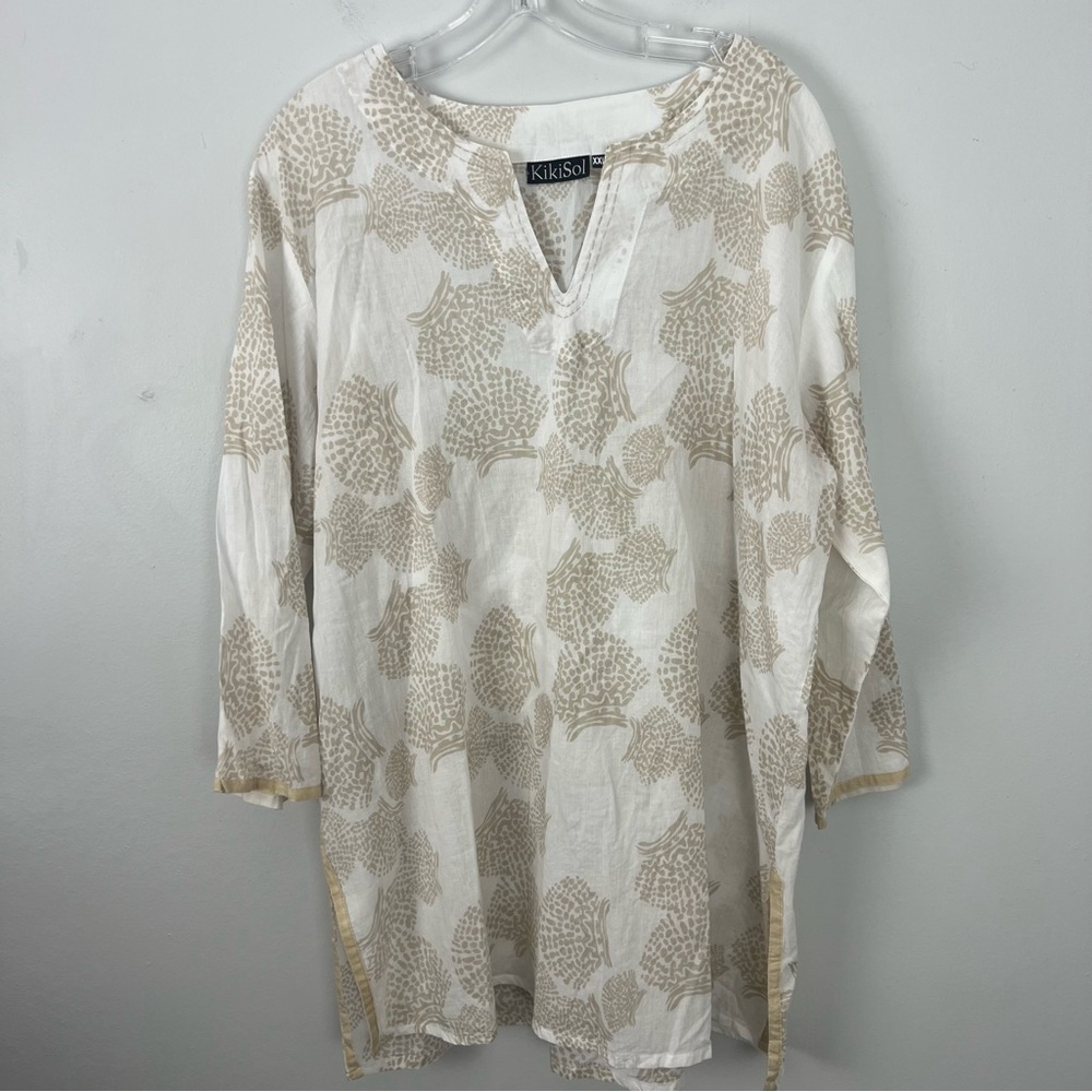 Kikisol 100% Cotton Novelty Shell Print Tunic Top
